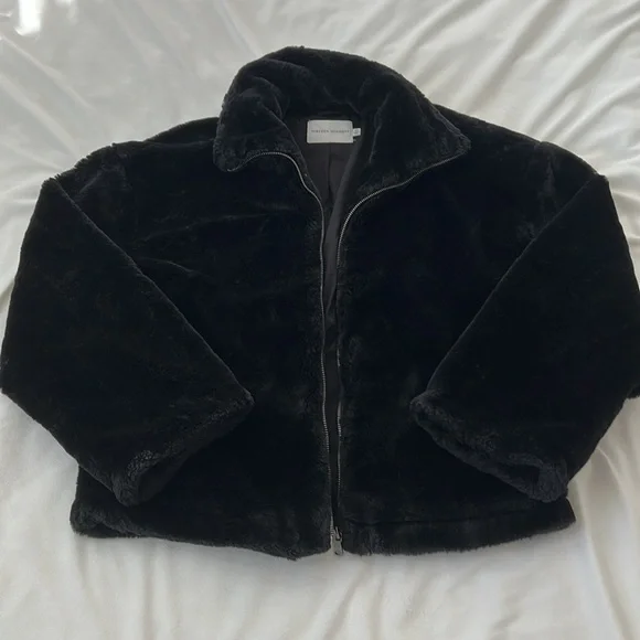 Rebecca Minkoff Black Plush Jacket - Picture 3 of 9